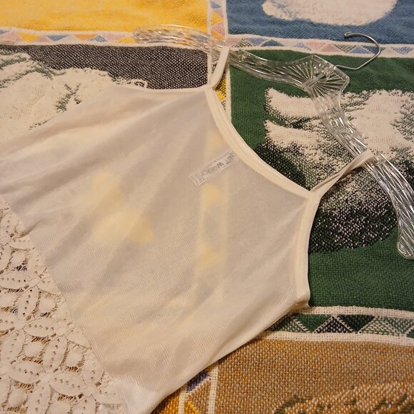 Knitworks Girls Medium M 10/12 Off White Sheer & Flower Patterned Camisole Cami - Picture 11 of 11